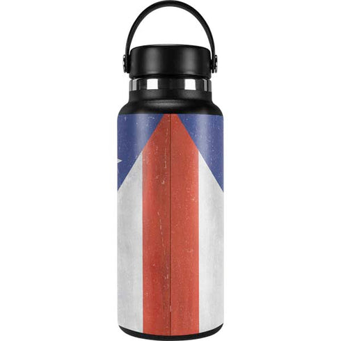 Puerto Rico Flag Distressed Hydro Flask 32oz Wide Mouth Skin